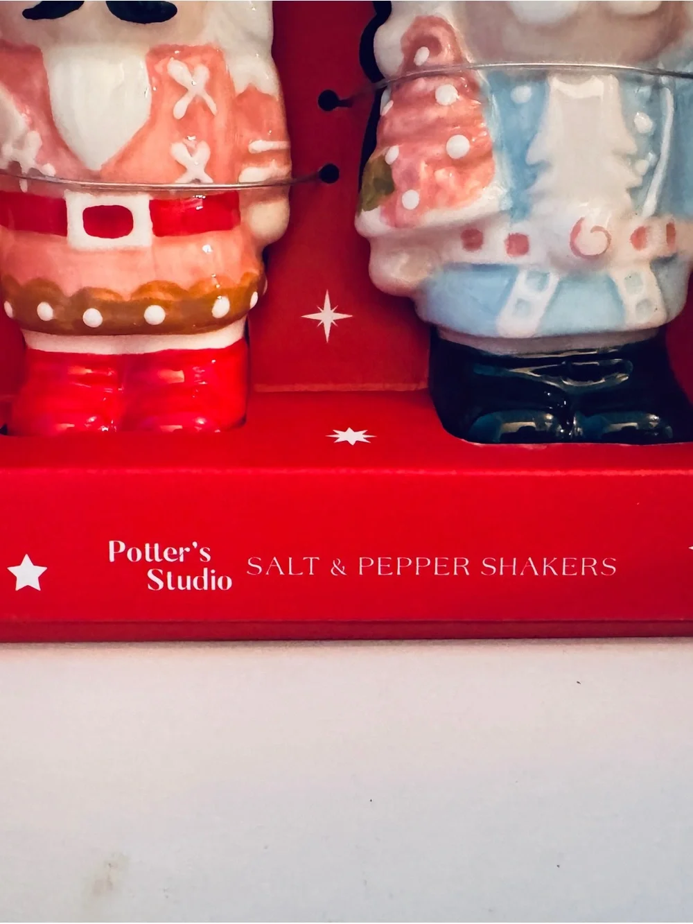 Potter's Studio Nutcracker Salt & Pepper Shaker Set - Red, Pink & Blue